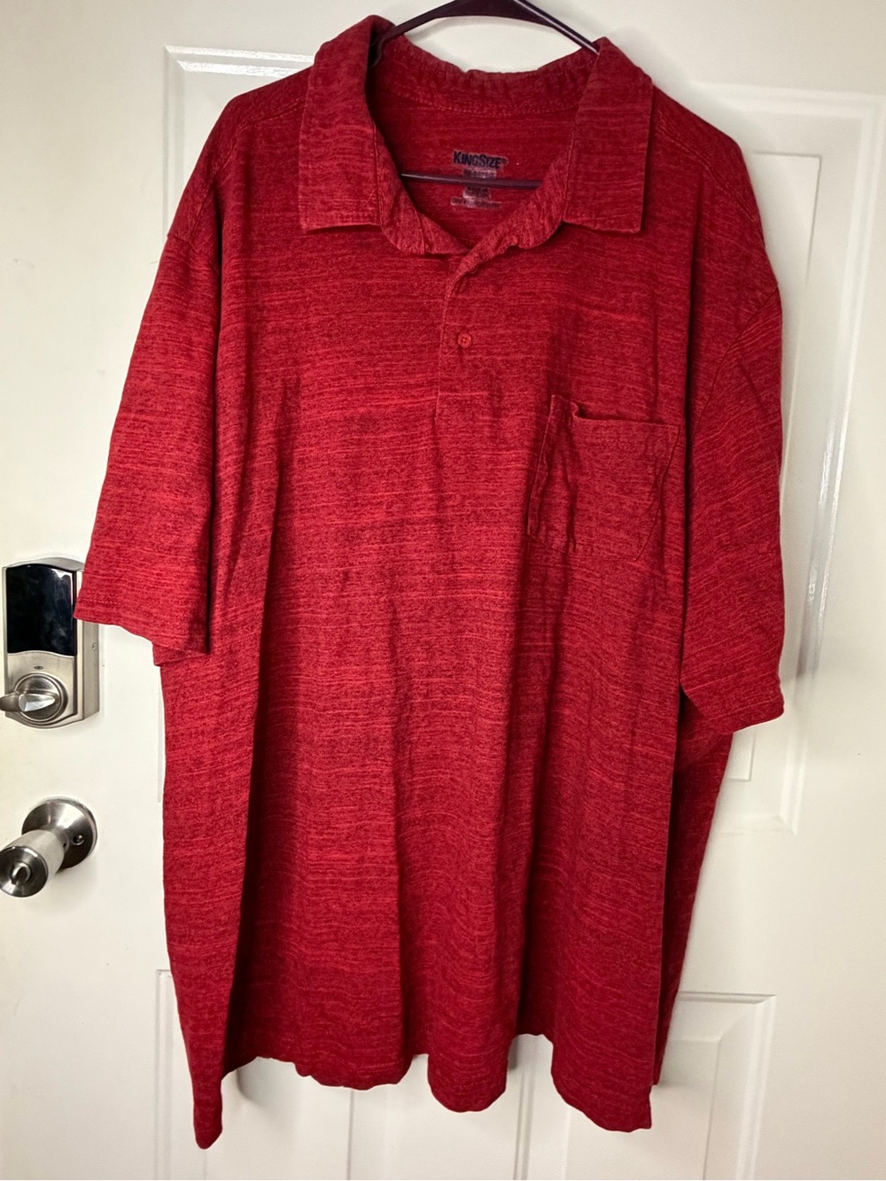 4XLT Men's Red Polo Shirt with Pocket